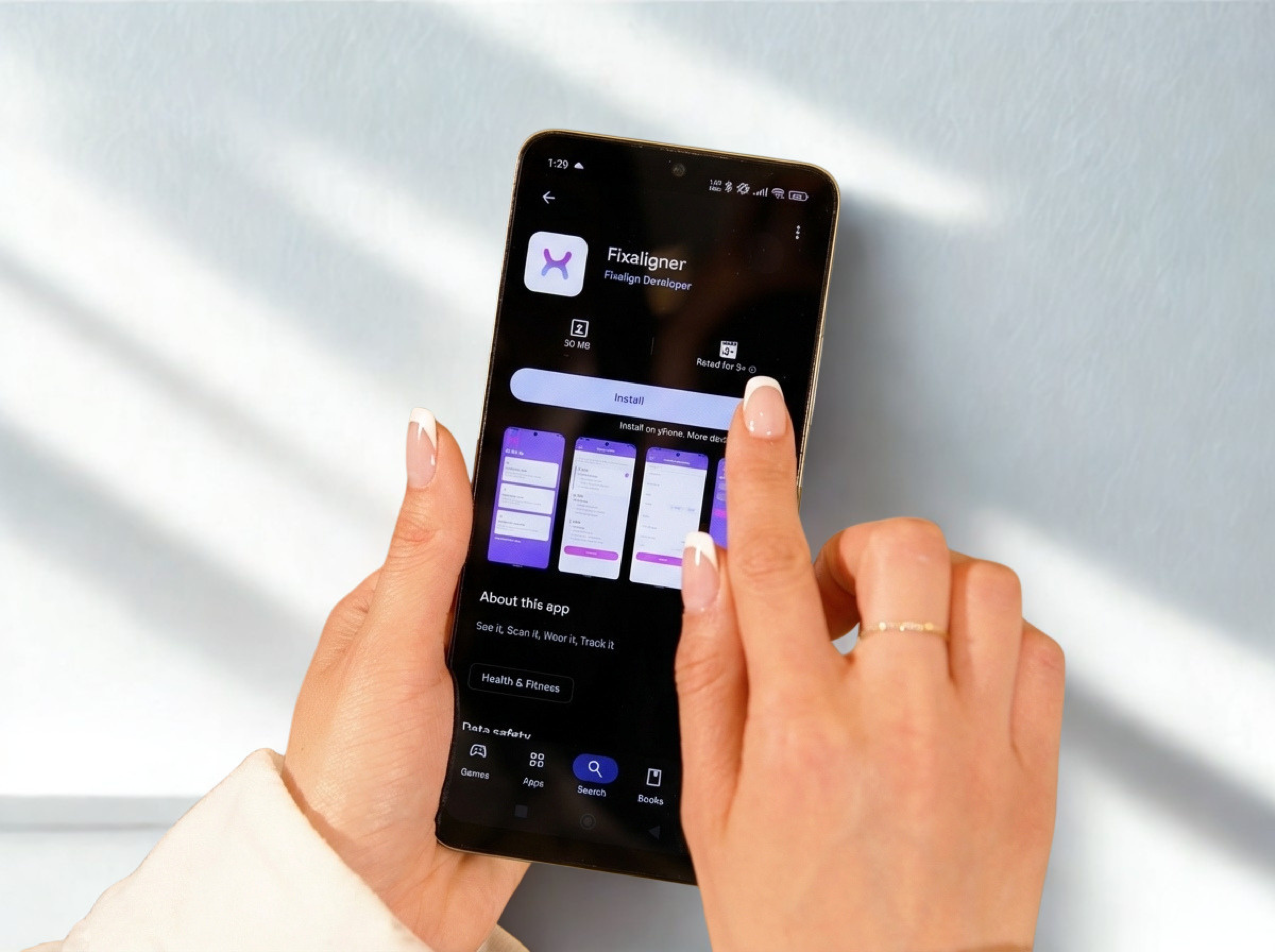 Fixaligner treatment tracking app on phone